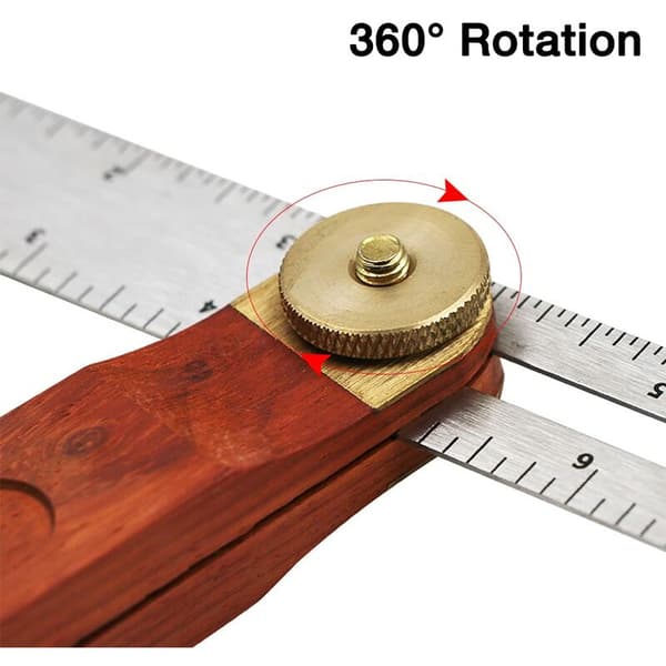 Carpenter False Square, Combination Square 20, Wood Metal Dangle Protractor, Ca