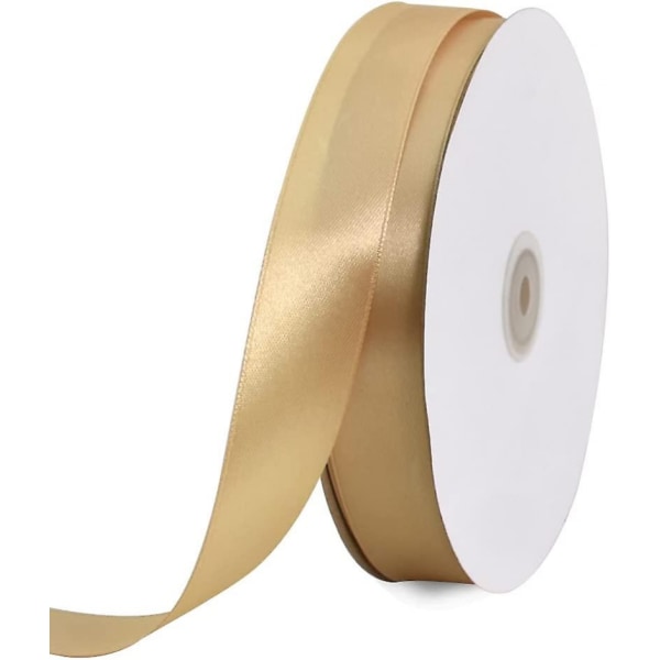 1 Inch X 100yds Gold Satin Ribbon Wide Solid Fabric Ribbons Roll For Valen