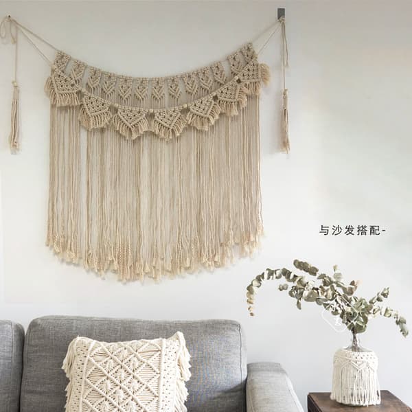 1 st Macrame väggbonad, modern chic vävd gobeläng, 100*107cm H