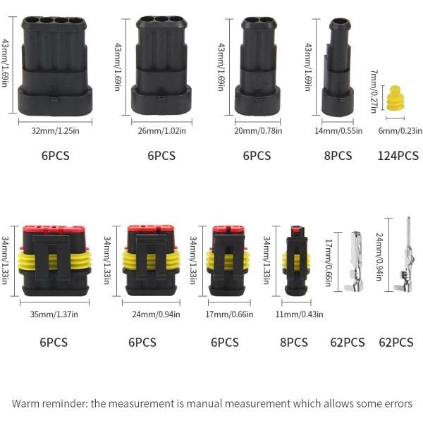 352 Pieces Waterproof Connectors Waterproof Car Electrical Connec