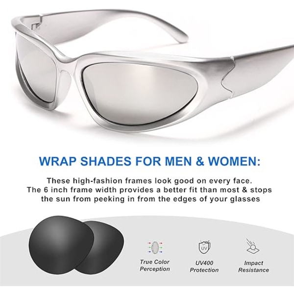 Wrap Around Fashion Aurinkolasit miehille ja naisille Swift O