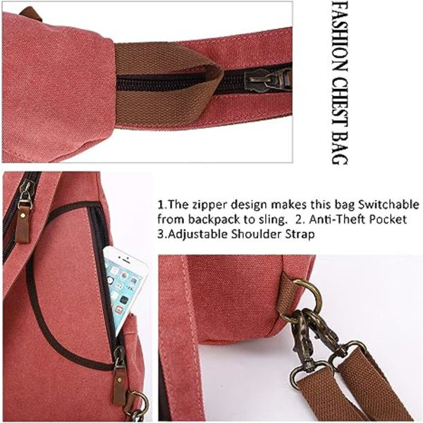Canvas Sling Bag - Lille Crossbody Rygsæk Skulder Casual Daypack Rygsæk til