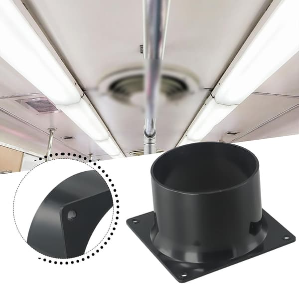 Kanalforbindelsesflens, 75-120mm ABS veggflensforbindelse, veggluftkanalforbindelse for ventilasjonsrør (100mm)