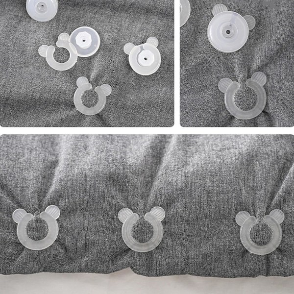 24 Stk. Dyneclips, Dynelukker med Nålefrit Design, Skridsikre Dyneclips, til at Holde Dynen på Plads