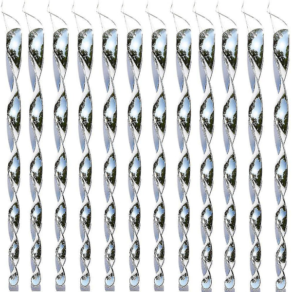 12 stk. Reflekterende vindspiral fugleskremmer Reflekterende fuglerepeller