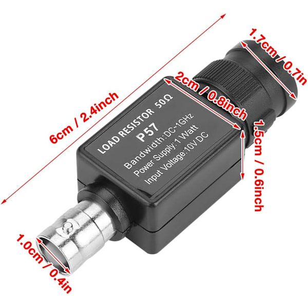DC 10V P57 1GHZ Båndbredde 50Ω BNC til BNC Hunn 50KY Q9 Lastmotstand Adapter Strømforsyningsenhet Terminator Kontakt Tilbehør