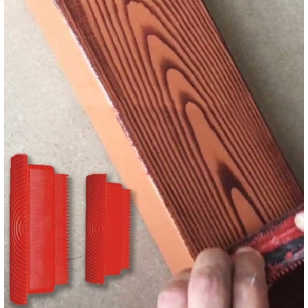 Imitation Trä Ådring Verktyg Målning Effekt DIY Väggdekoration Verktyg 3 Tum 6 Tum, Silikon Roller Borste Ådring Hem Verktyg Trä Ådringsborste
