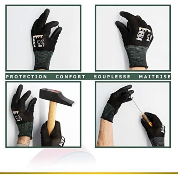 Polyester Fiber Havearbejde Handsker, Multifunktionelle Arbejdshandsker, Skridsikre, Komfortable,L
