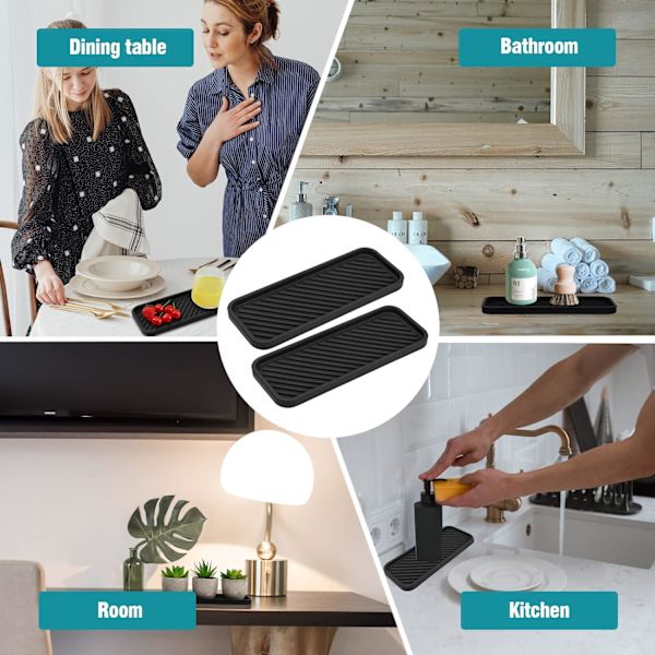 Silikon Diskställ, 2-pack, Halksäker Köksdiskställ, Diskställ för Köksbänken, Organiserare för Diskställ, Produkt