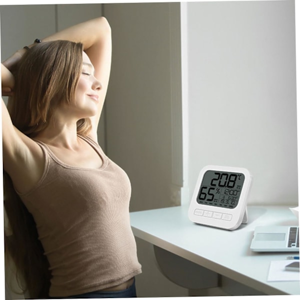 Elektronisk termometer inomhustermometer väggtermometer hygrometer inomhustermometer hög precision fuktighetsmätare omgivningsklimatindikator whi
