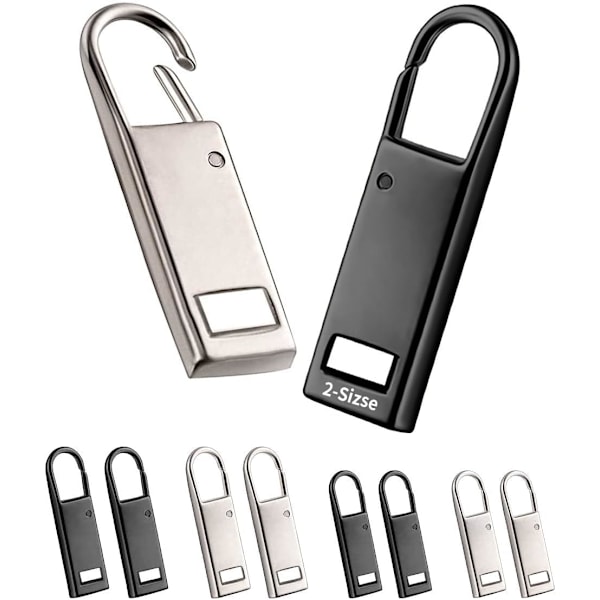 Dragkedjeflikar för Reparation, Ersättningsdragkedja, Dragkedjeflik, Resväska, Ryggsäck, Dragkedjereparationsflik (Svart/Silver)