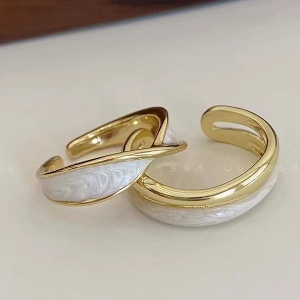 2 kpl Säädettävät Avoimet Renkaat - Trendikkäät Elegantit Ainutlaatuiset Kuutio Zirkonia