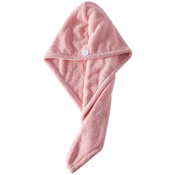 Tjockare korallfleece-hårhandduk, duschmössa