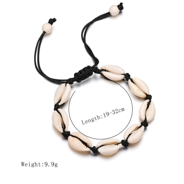 Ocean Shell Armband Enkelt Handgjord Vävda Knut Conch Armband