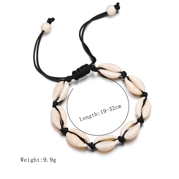 Ocean Shell Armbånd Simpel Håndlavet Vævning Knude Conch Armbånd