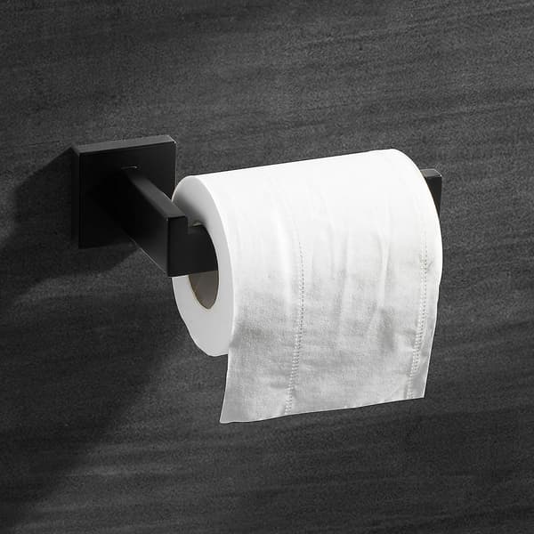 Sort Toiletpapirholder i Rustfrit Stål, Rulleholder til Toiletpapir