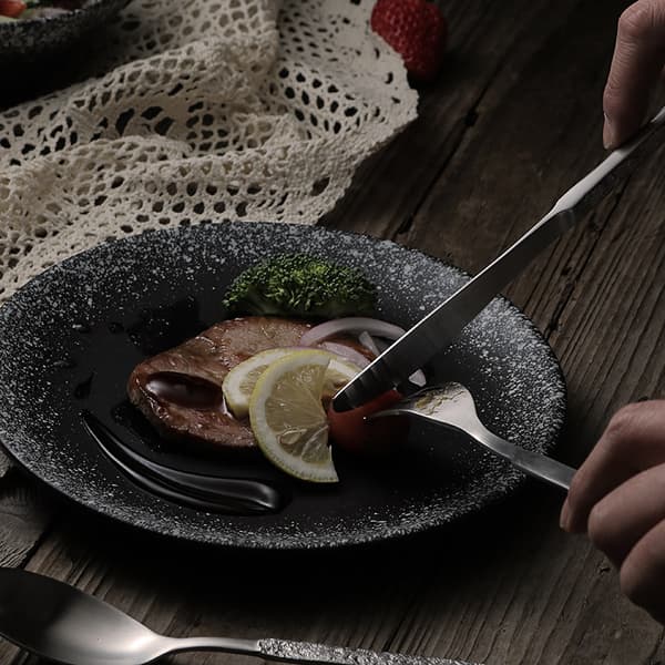 Hamrad Silverware Set, 4-delad Kvadratisk Bestick i Rostfritt Stål