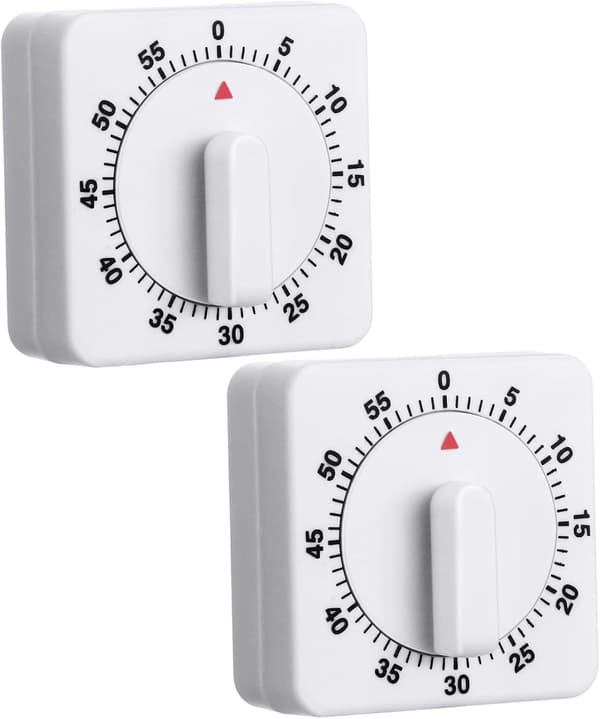 2-pack 60-minuters kökstimer med visuell nedräkning