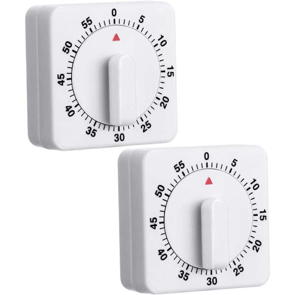 2 stk. køkken timere 60 minutter 1 time visuel timer