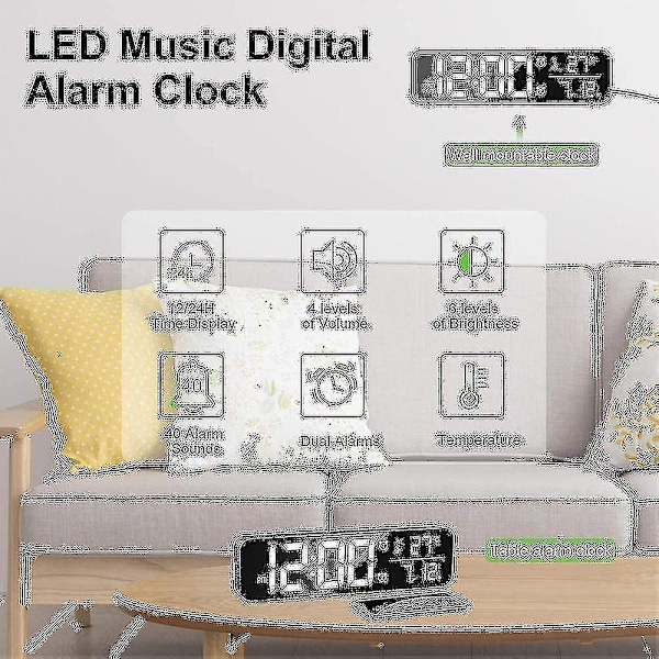 Digital väckarklocka, LED-väckarklocka Digital