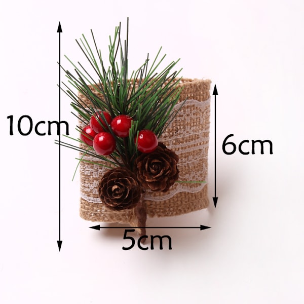 12 kappaletta joulupyyhkeenpidikkeitä, joissa on käpyjä ja poinsettia