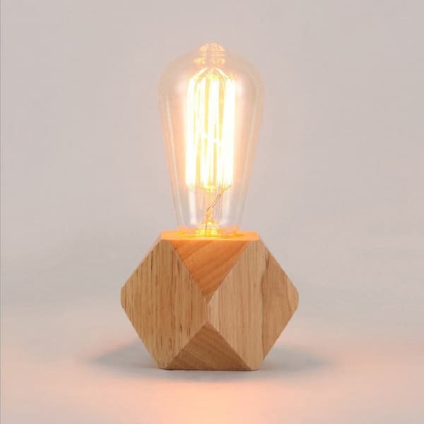 mini trä  Modern liten lampa för sovrum vardagsrum nattduksbord,