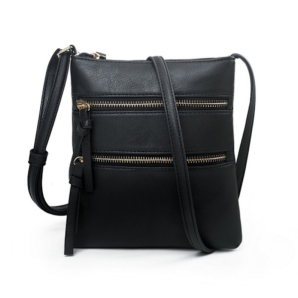 Funktionell crossbody-väska med flera fickor, 1 st, brun