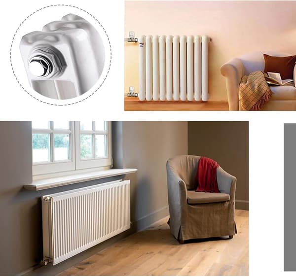 5 stk. 1/2 tommer radiator manuel luftlufteventiler og 5 stk. blindpropper