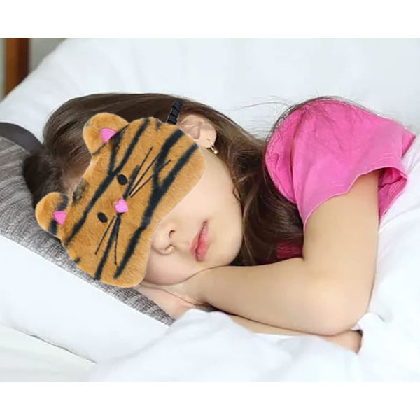 2-pack söta djur sovmask för flickor söta tecknade panda katt mjuk plysch ögonbindel sovmasker ögonlock för kvinnor flickor resor tupplur natt sova