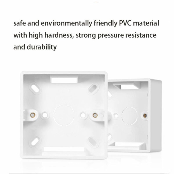 86 Type Junction Box Overflate Montering Frontplate Enkelt Stikkontakt 86 x 86 x 34 mm