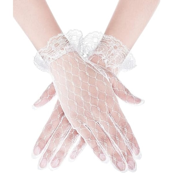 Spetshandskar för kvinnor Bridal Floral Mesh Gloves Elegant Summer Co
