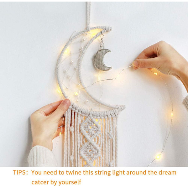 Macrame vävd väggdekoration måndrömsfångare - Boho Chic Bohemian