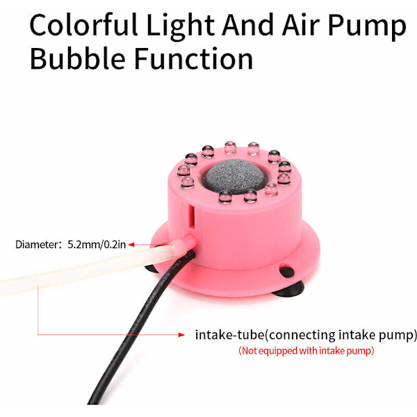 Kokonaisaquariumvalo LED Mini Kupla Vedenpitävä Neljän Värin Vaihto