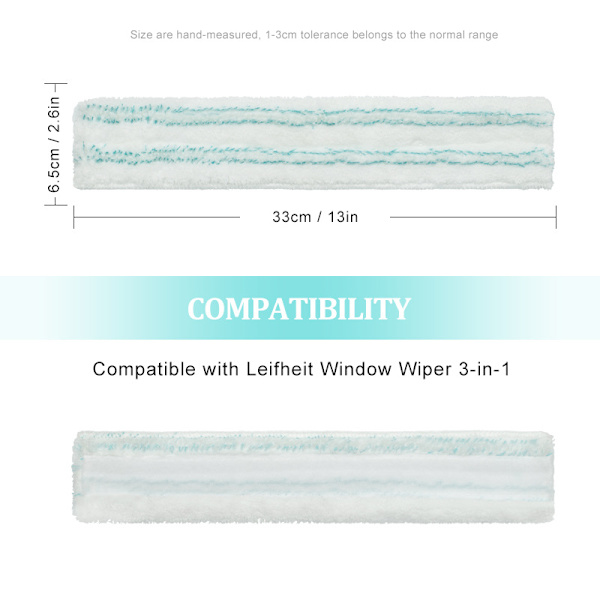 Leifheit 3-i-1 Fönsterputsare Ersättningsöverdrag, Micro Duo Mikrofiber Fönsterputsare Överdrag, Extremt Absorberande och Kraftfull Rengöringssvamp, Tyg