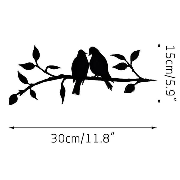 Have Love Bird Tree Branch Ornamenter i smedejern til haven