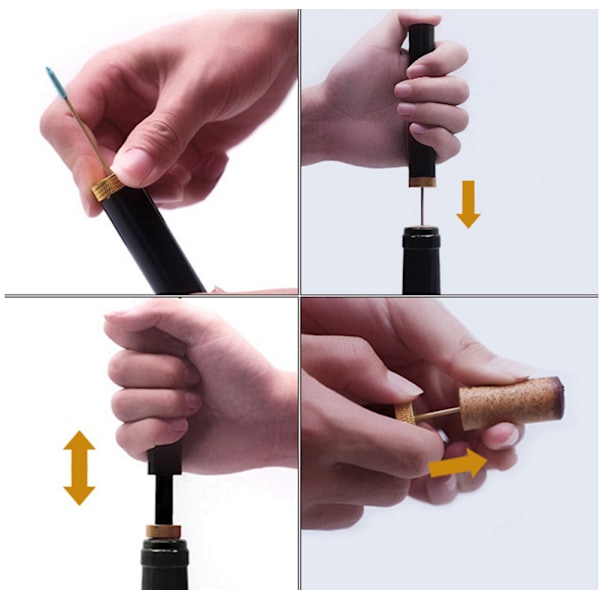 Korketrækker, rødvinflaskeåbner, bærbar flaskeåbner, værktøj til vintilbehør, professionel flaskepumpe, 14*2,1 cm