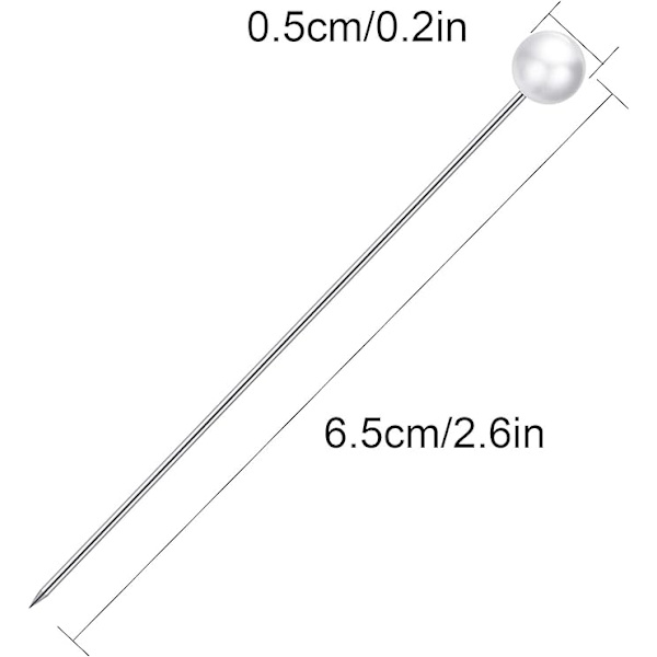 Corsage Boutonniere Pins Imitation Pearl Head Pins Bröllopsbukett Pins Wh