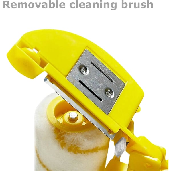 Clean Cut Paint Edger Roller Brush, Multifunksjonell Avtakbar Rengjøringsbørste Sikre Verktøy for Vegg Tak 1 Sett Langt Håndtak