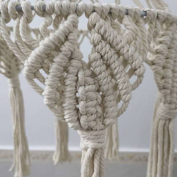 Bomullsrep Macrame Lampskärm Hängande Taklampa Tassel Tyg