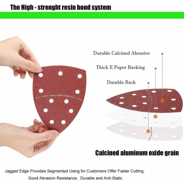 Slipesandpapir, Sandpapirtrekanter, Slipesandpapirtrekanter, 60 stk Passer til alle slipemaskiner