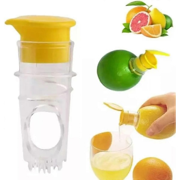 Citron Mini-Presser, Skruetop Citronpresser, Manuel Citronpresser i Plastik, Limepresser, Pres Lime til Cocktails, Drikkevarer