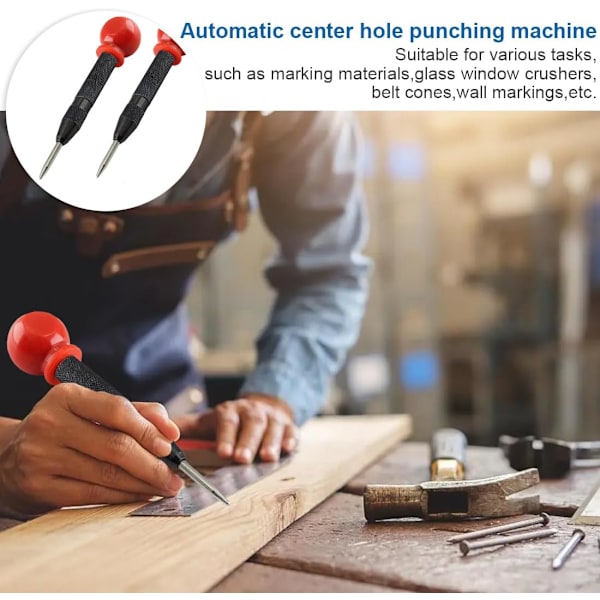 3 stk. automatisk centerpunch med håndtag, start hul punch