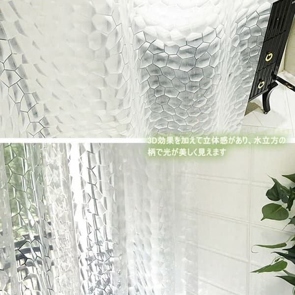 Transparent duschdraperi, 180x200cm 3D duschdraperi badrum