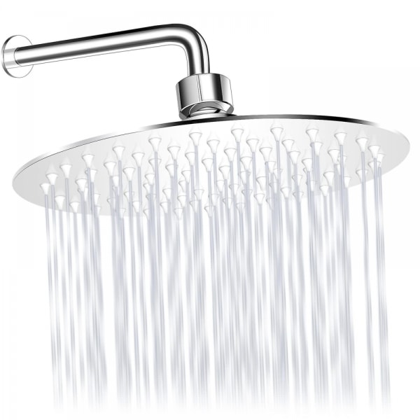 Rainfall Shower Head, 20cm Round 304 Stainless Steel Shower Head With Anti