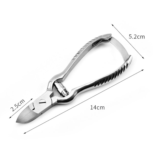 Negleklippere - ideel til at klippe tykke tånegle - rustfrit stål 14 cm