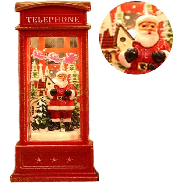 Jul Snöglob Lykta Telefonkiosk Snöglob Lykta Telefonkiosk Designad Julbelysning Ornament för Bar KTV Dekoration (Jultomte