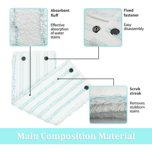 Reservemopper, Mikrofiber Mopper til Leifheit Clean Twist M Micro Duo Mop Efterfyldningshoveder Klud 3 Styk
