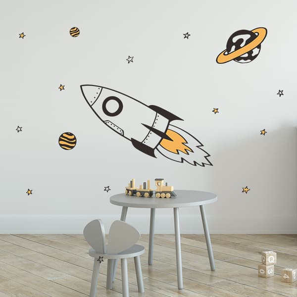 Et sæt miljøvenlige og allergivenlige wallstickers Blødt stof