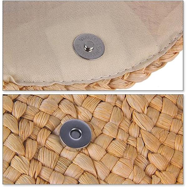 Halm Clutch Punge til Kvinder Sommer Strandtasker Kuvert Vævning Clutch Håndtasker