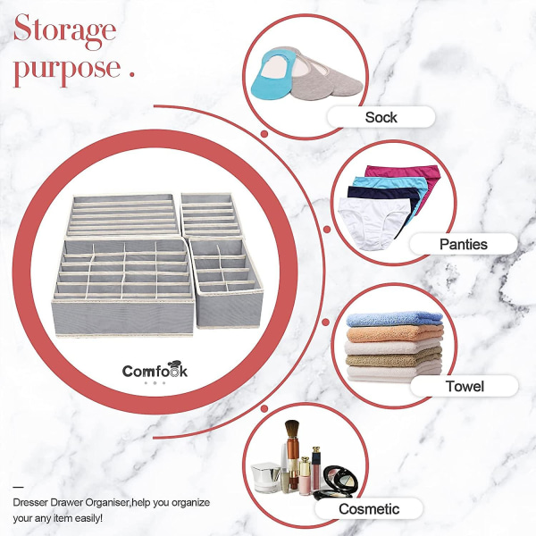 Skuffe Organizer Foldbar Non-woven Underlag Opbevaring BH Strømper C